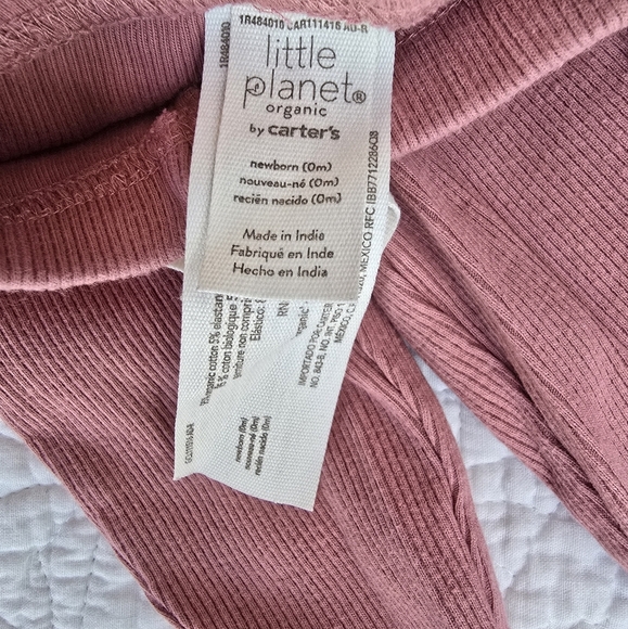 Carter's Little Planet Organic Cotton 2 PC FloralPullover And Pants Set Newborn - Picture 7 of 11